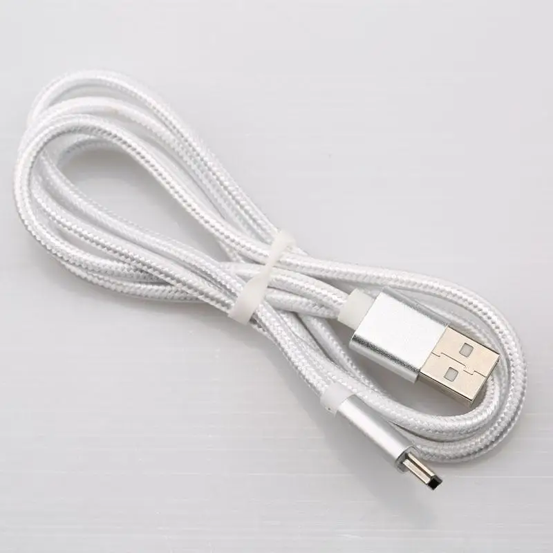 Silver White Eighfitech плетеный медный мини Usb кабель для передачи данных адаптер USB 2,0 Т-порт зарядная линия для MP3 MP4 Автомобильный видеорегистратор Камера 1 м/2 м - Цвет: Silver White