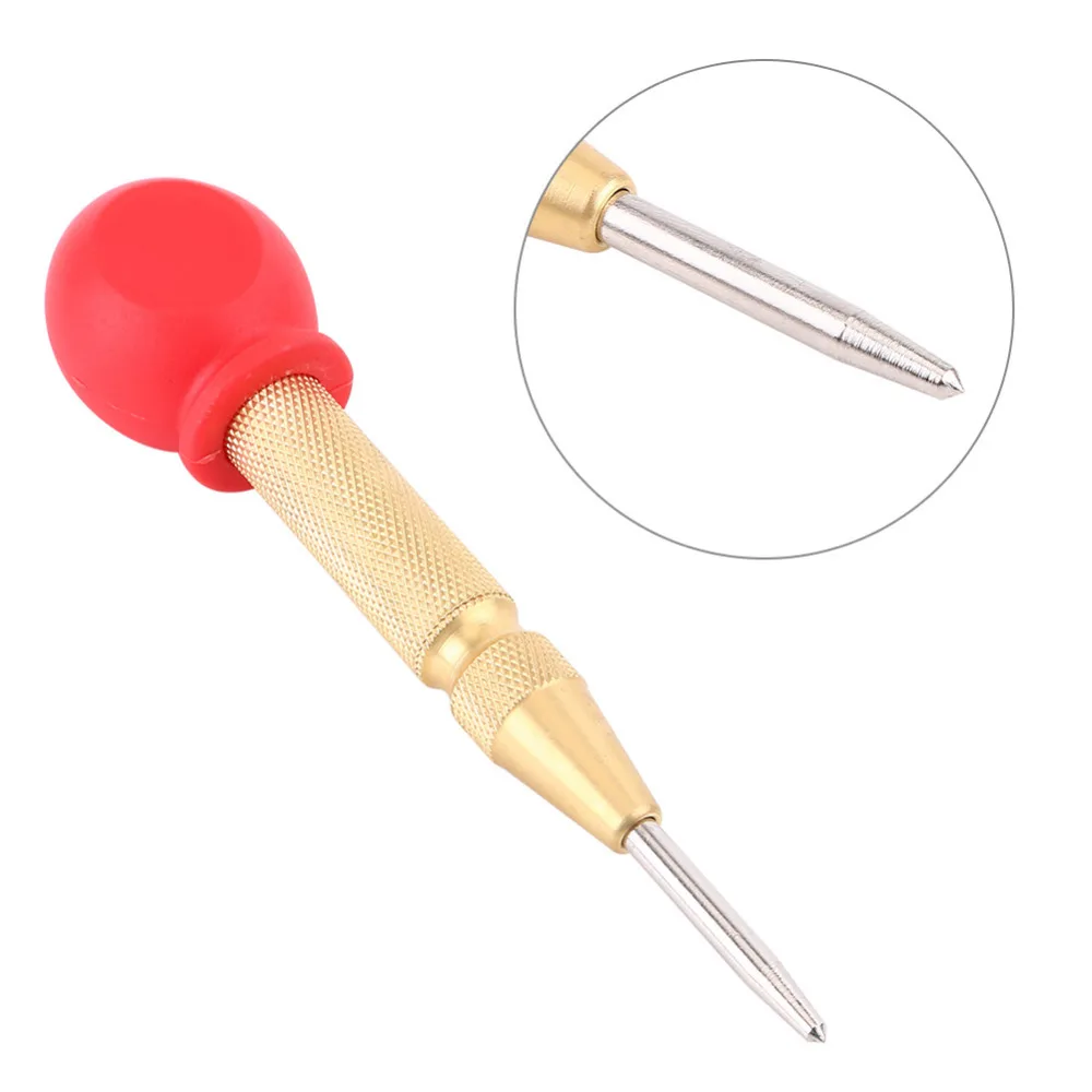 Center Punch Drill Bit Automatic Hole With HSS Tip Protective Cap MetalWorking Punching Marking Tool Gold/Silver Color | Инструменты