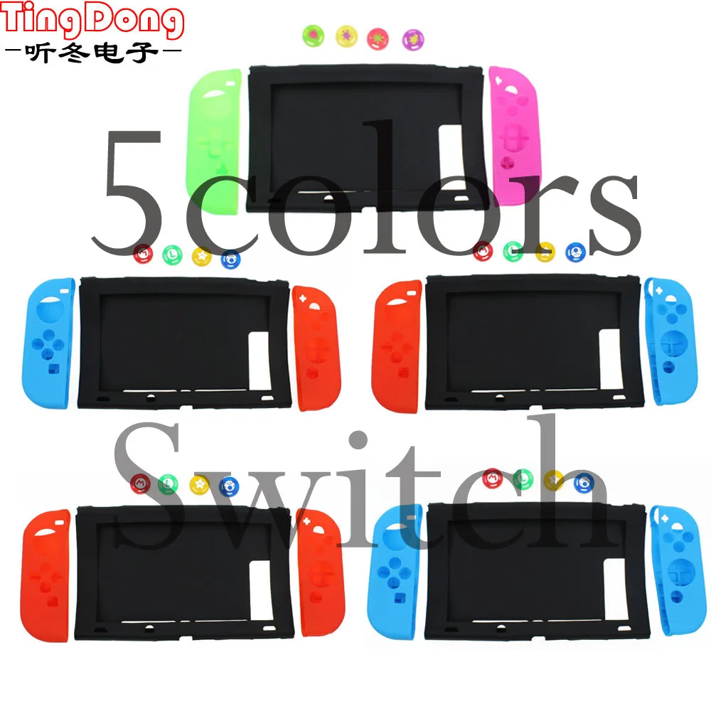 TingDong 7 в 1 силиконовый чехол для Nintendo Switch NS консольный защитный из поликарбоната с