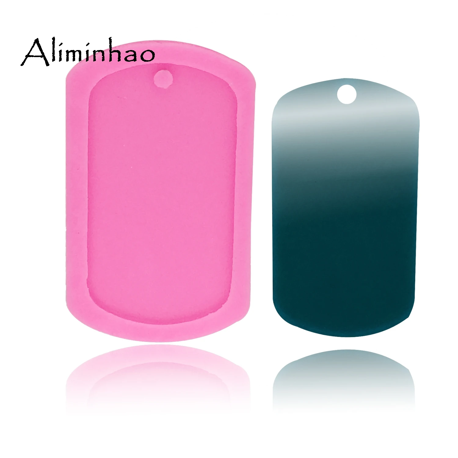 Pink DY0054 блестящая собачья подвеска в форме бирки силиконовая форма для брелков подвеска формы Полимерная глина DIY эпоксидная смола для изготовления ювелирных изделий полимерная форма - Цвет: Pink