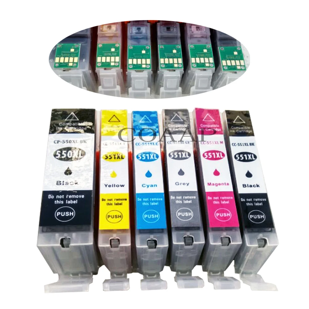 

6x Compatible canon 550 551 ink cartridge for PIXMA MX725 MX920 MX925 Printer + gray