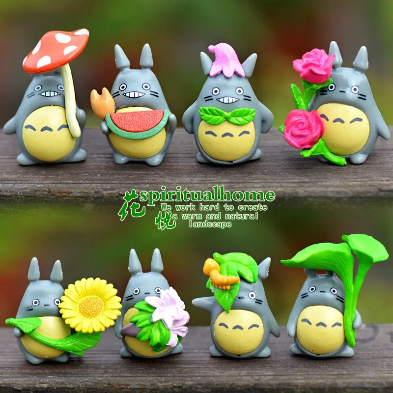 8 шт. миниатюрные фигурки Totoro мох микро пейзаж ПВХ детские подарки миниатюрная
