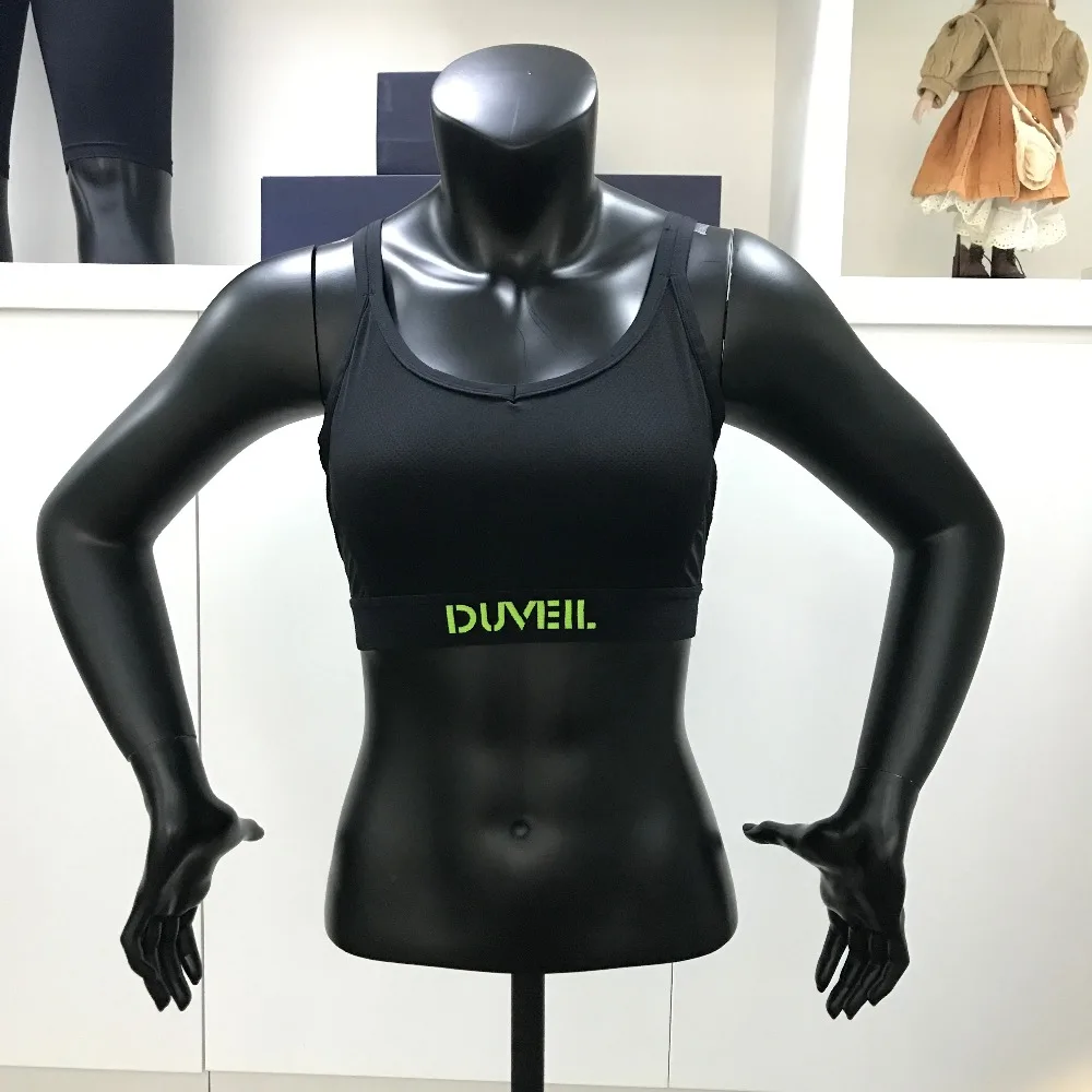 Женский спортивный бюстгальтер DUVEIL черный дышащий без рукавов спортивные
