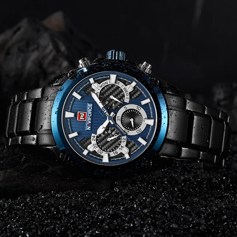 Часы NAVIFORCE мужские модные спортивные многофункциональные кварцевые полностью