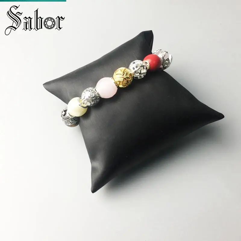 Жемчужный кристалл тигровый глаз цветок Шарм бусы подходит браслет тибетская