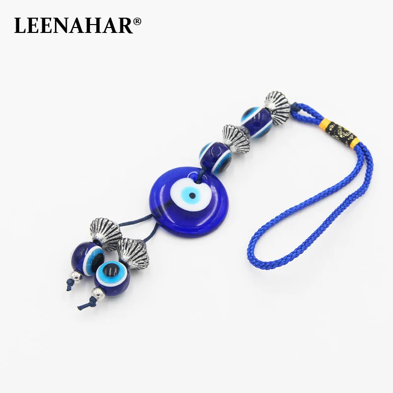 LEENAHR 1PC голубой брелок на цепочке Lucky String стеклянный Турецкий Дурной глаз подвеска