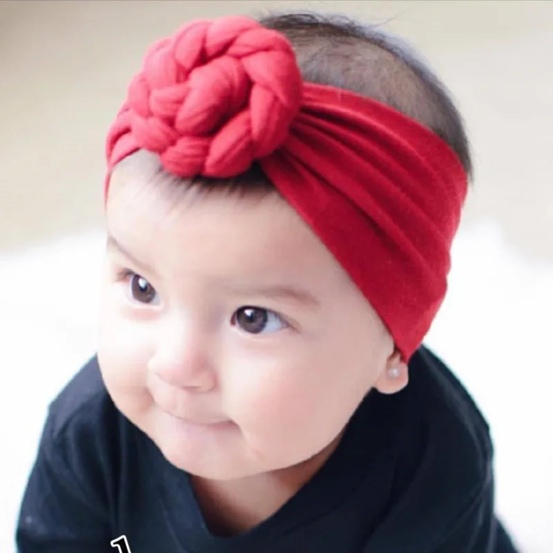 Infant Newborn Kids Baby Hats Turbans headband baby Lovely Children Headwear Wrinkle solid Toddler Accessories | Детская одежда и