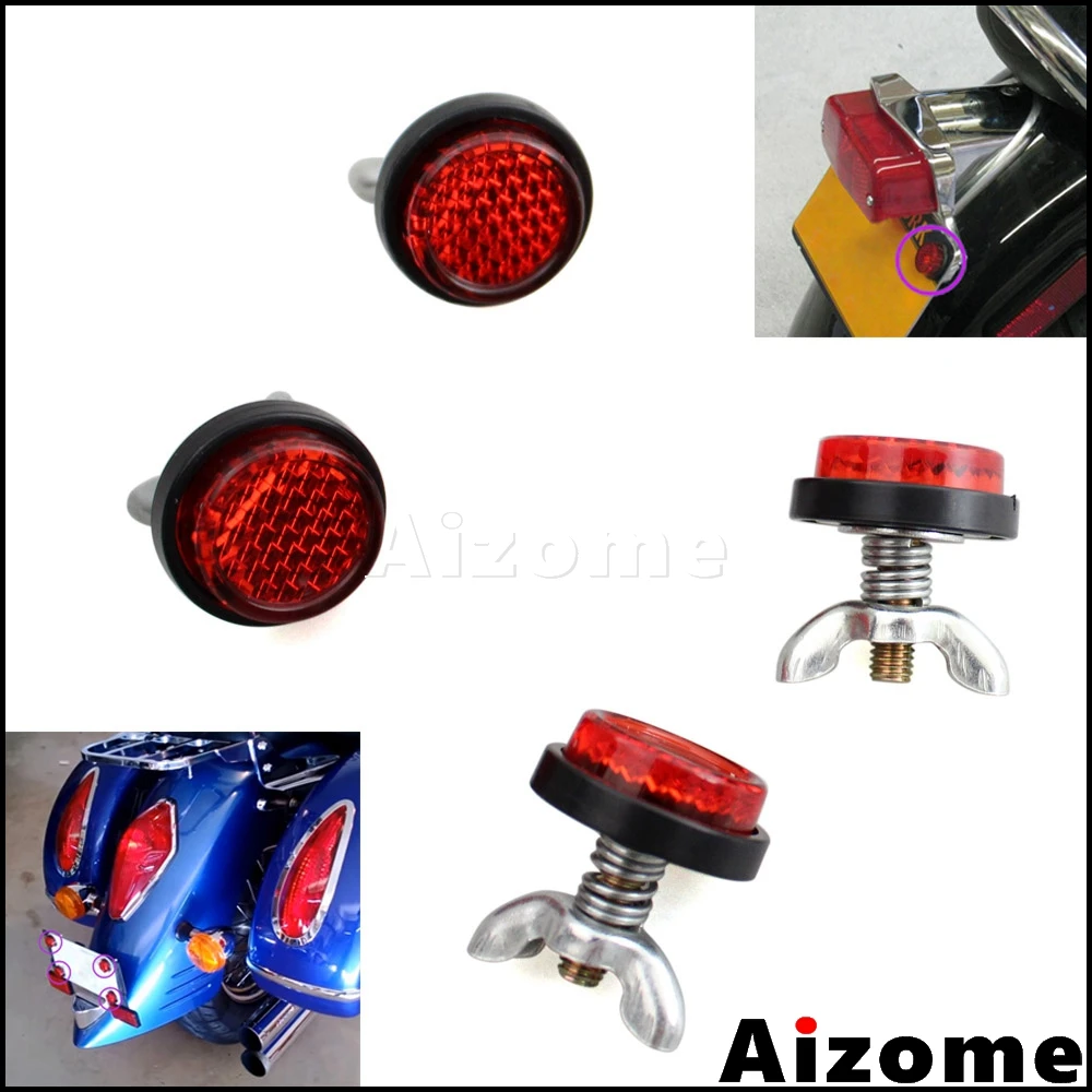 

4 шт. универсальные отражатели номерного знака мотоцикла с креплением, пружинные светоотражающие болты, винты для уличных велосипедов, круизеров, скутеров