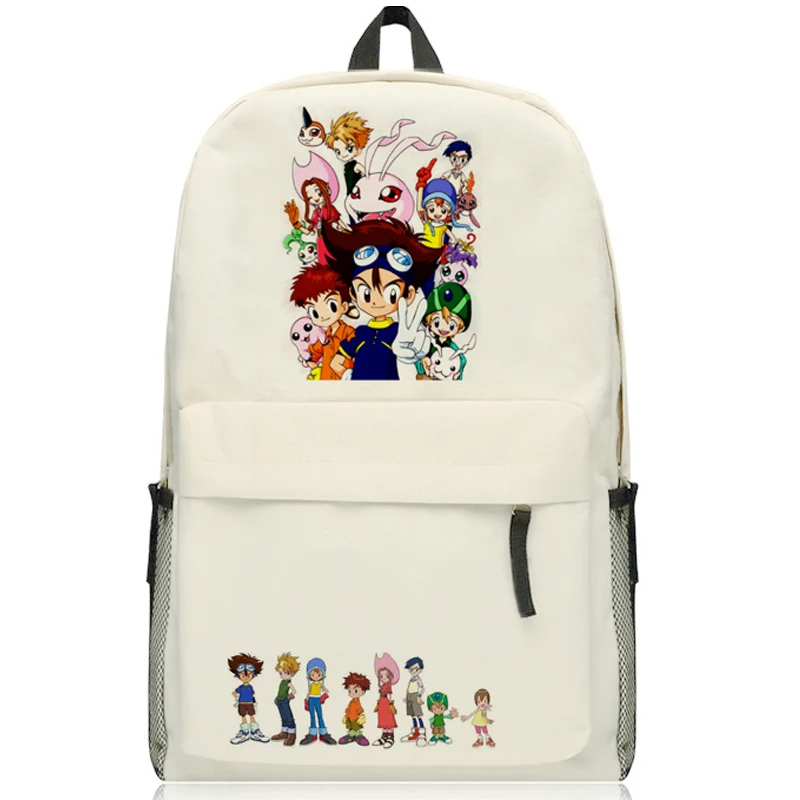 Аниме Digital Monster Digimon Приключения Персонажей Холст Рюкзак Школьный Мешок Плеча