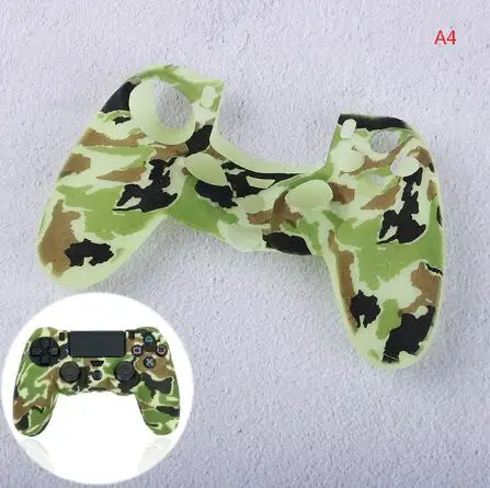Camo Green Мягкий резиновый силиконовый джойстик для геймпада, чехол для sony DualShock 4 PlayStation 4 PS 4 Pro, тонкий чехол для контроллера, аксессуар - Цвет: Camo Green