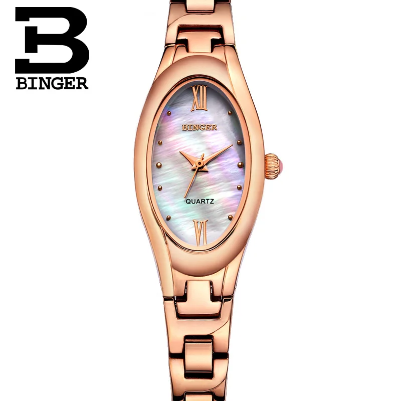 Item 6 Швейцарские Binger женские часы модные роскошные часы кварцевые часы женские сапфировые полностью из нержавеющей стали наручные часы B-3022L-4 - Цвет: Item 6