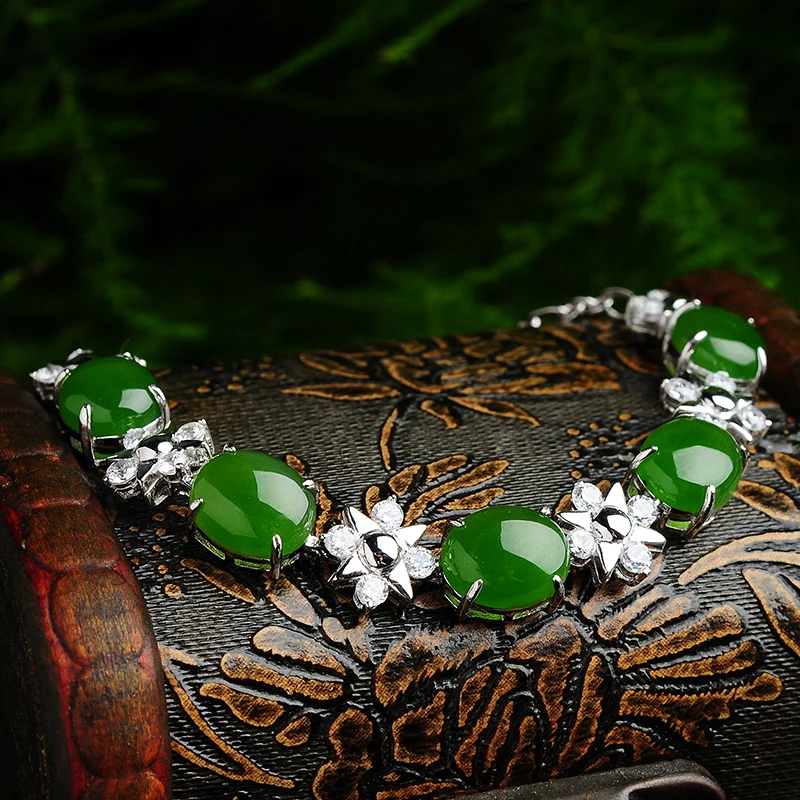 Натуральный Юй ожерелье серьги браслет нефритовый ювелирный набор невесты