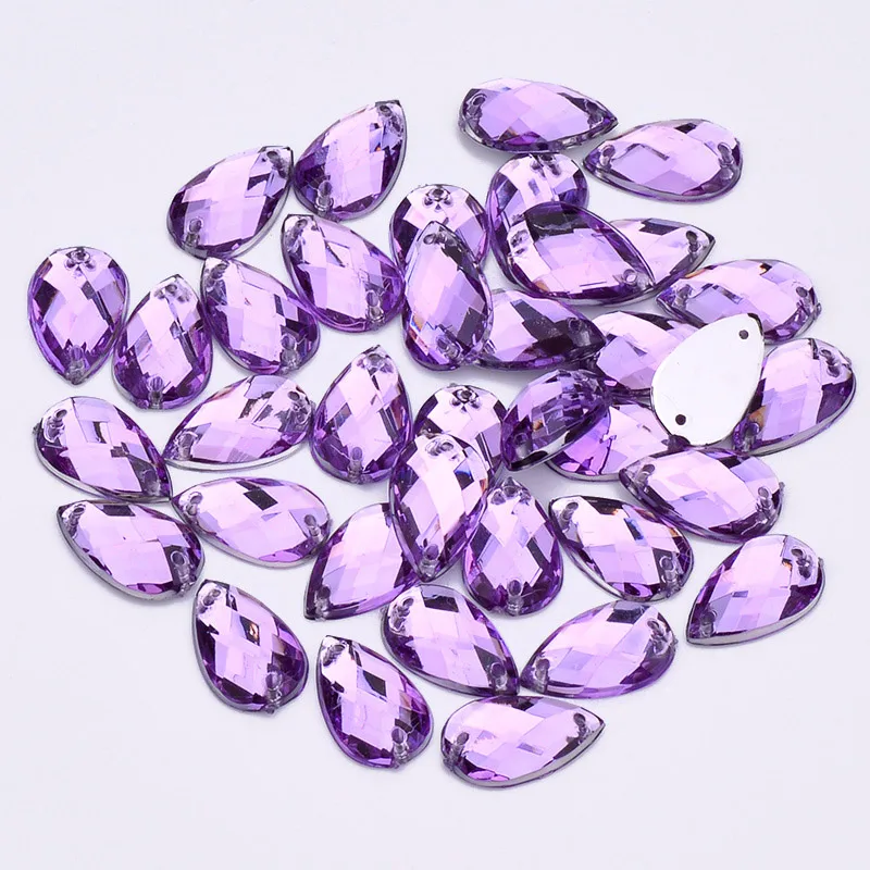 Light Purple JUNAO 18x25 мм разноцветные стразы для шитья с кристаллами, с плоской задней частью, акриловые стразы, стразы, аппликации, пришивные камни, рукоделие - Цвет: Light Purple