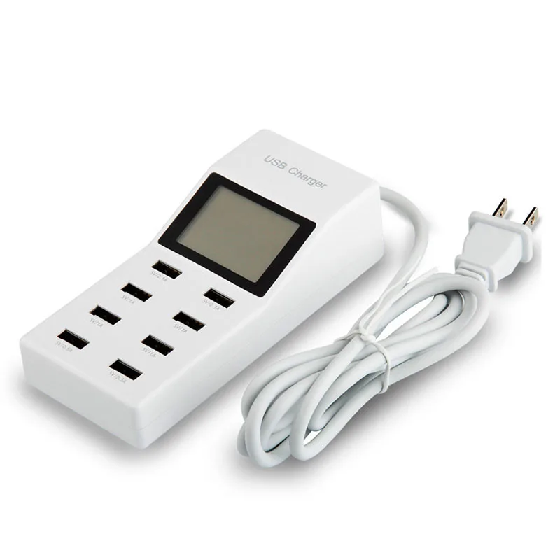 8 портов USB настенное зарядное устройство светодиодный дисплей экран США ЕС Великобритания штекер Адаптер зарядное устройство для мобильного телефона для iPhone samsung Xiaomi USB зарядное устройство
