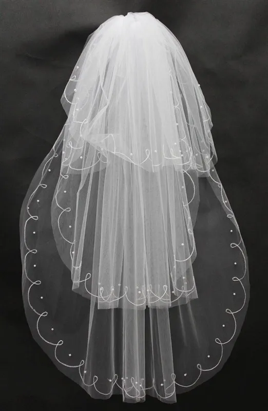 Свадебная фата с длинным бисером Фата для невесты из тюля расческой|tulle bridal veil|bridal