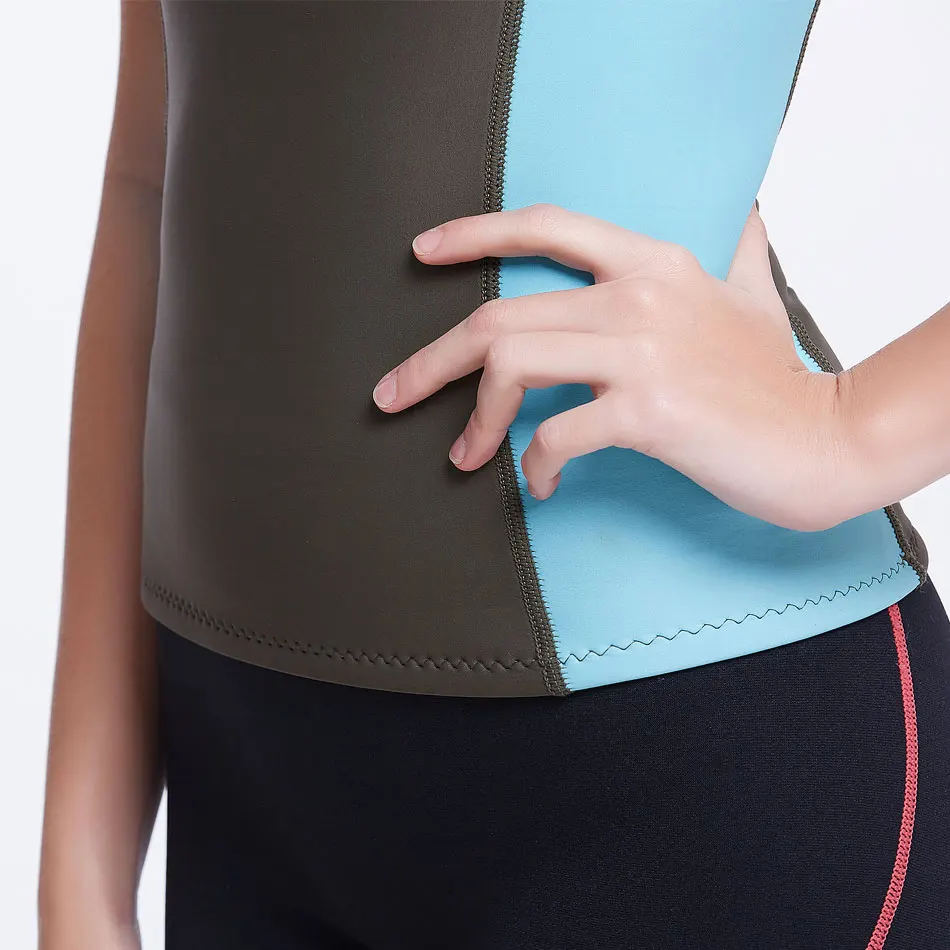 2 мм неопреновый Женский гидрокостюм куртка без рукавов жилет с капюшоном топ