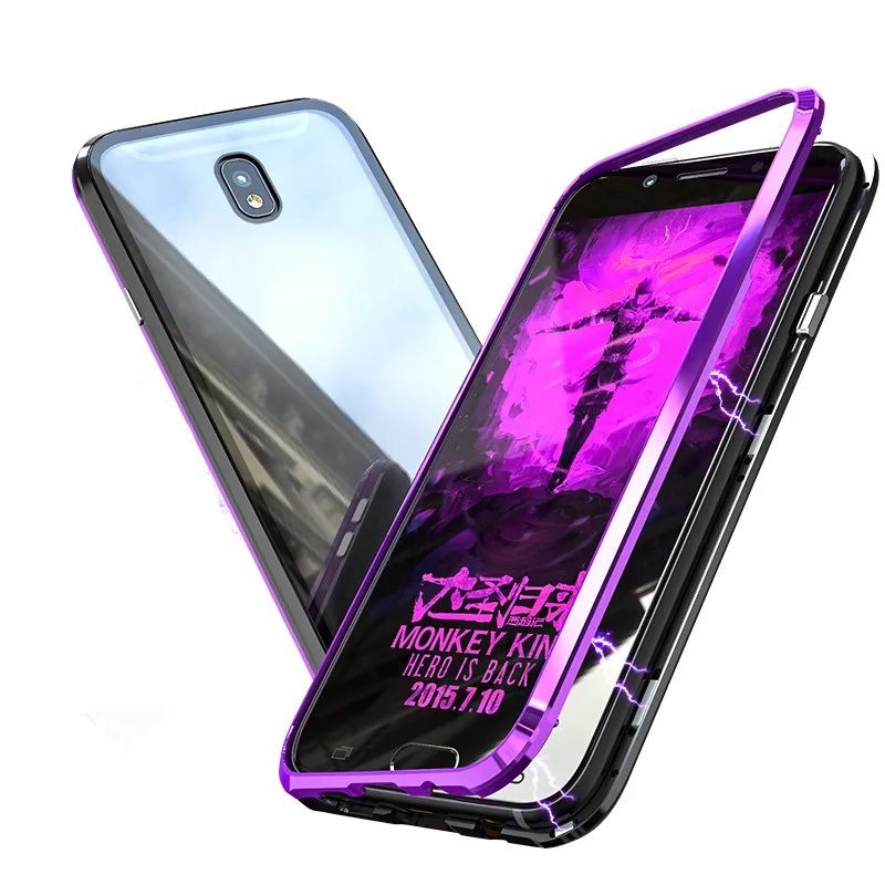Роскошный Металлический Магнитный чехол для samsung Galaxy J7 /J7 PRO, чехол из закаленного стекла, металлическая рамка, чехол для samsung J730FM, европейская версия