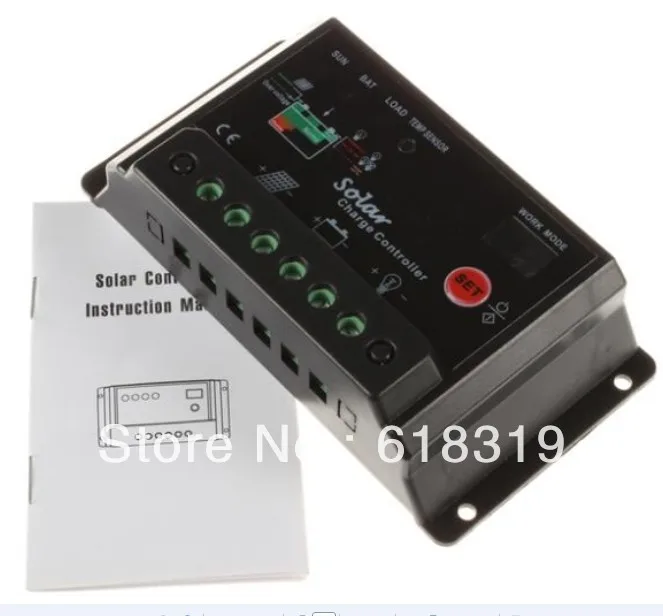 

20A amp 12V/24V Solar Panel battery Solar charge controller PV system Black
