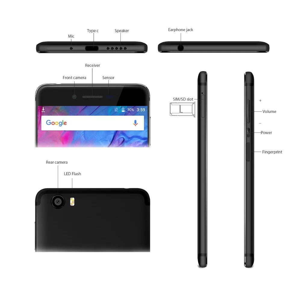 Vernee Mars Pro 5 &quotFHD Дисплей 6 ГБ 4G B LTE Мобильного Телефона MT6757T Octa Core 3500 mAh Android7.0 OTG 13MP