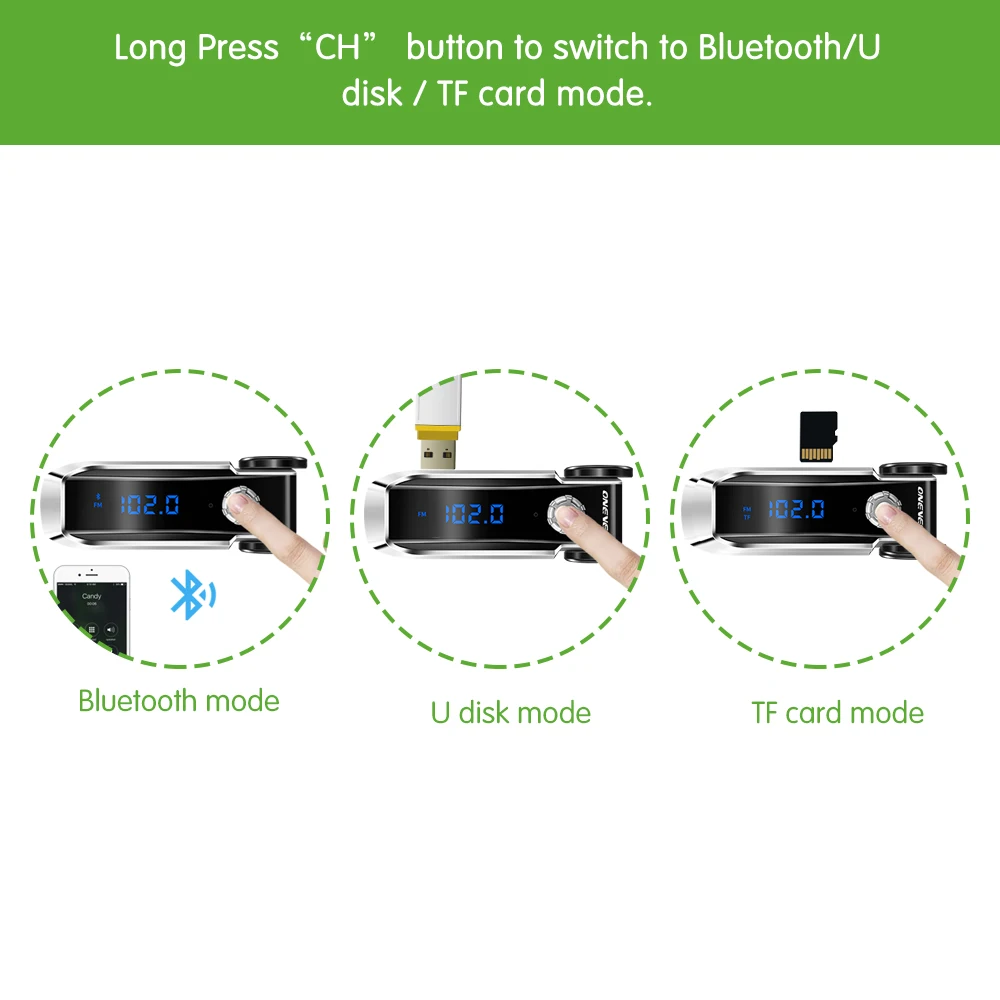 FM передатчик Bluetooth Handsfree автомобильный комплект беспроводной MP3 радио модулятор