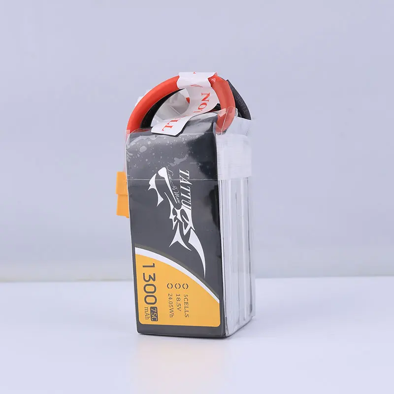 Литий полимерный аккумулятор tattu 1300 мАч 18 5 в Lipo 5S Батарея 75C 150C XT60 штекер