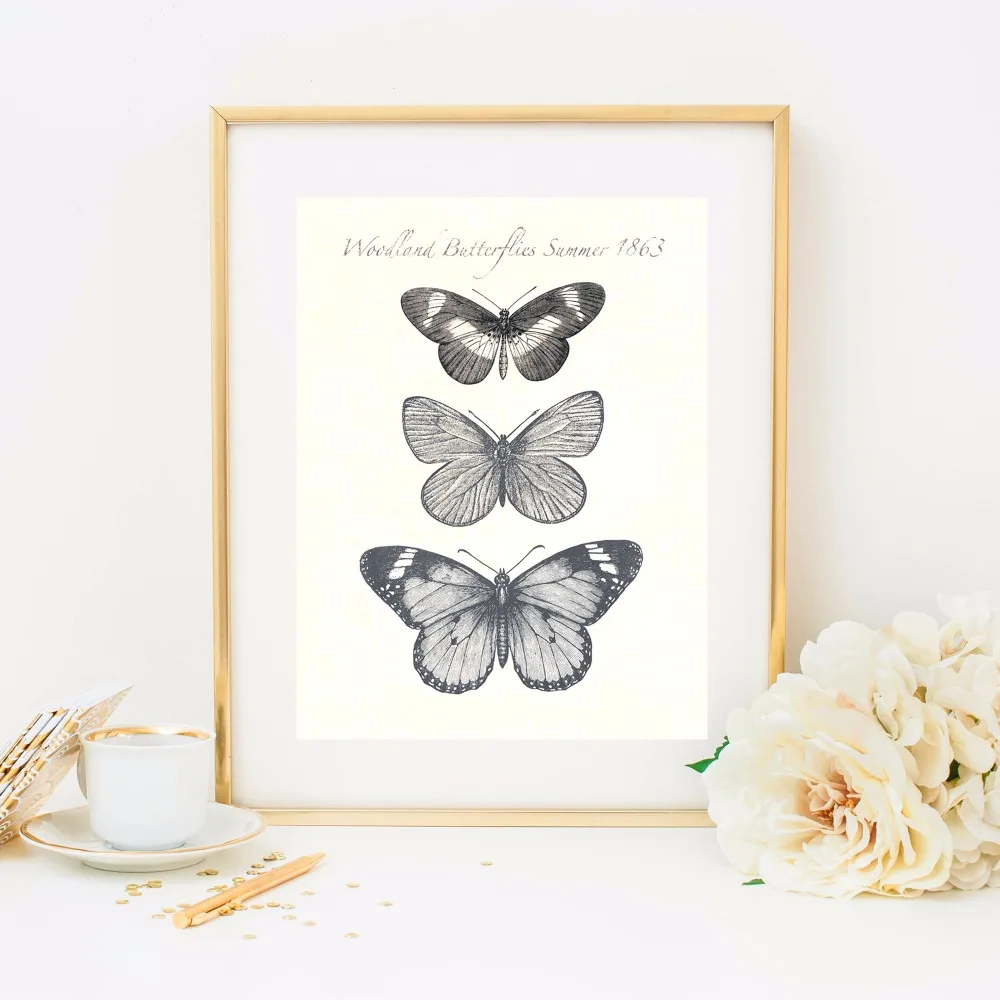 Рост Бабочки Печать на холсте картина плакат Настенная для детской комнаты