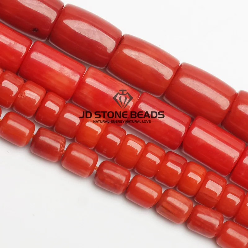 JD Stone Beads Free Shipping Sardinian Coral Drum Barrel Shape Semi-Finished Handmade Bracelet Accessory | Украшения и аксессуары