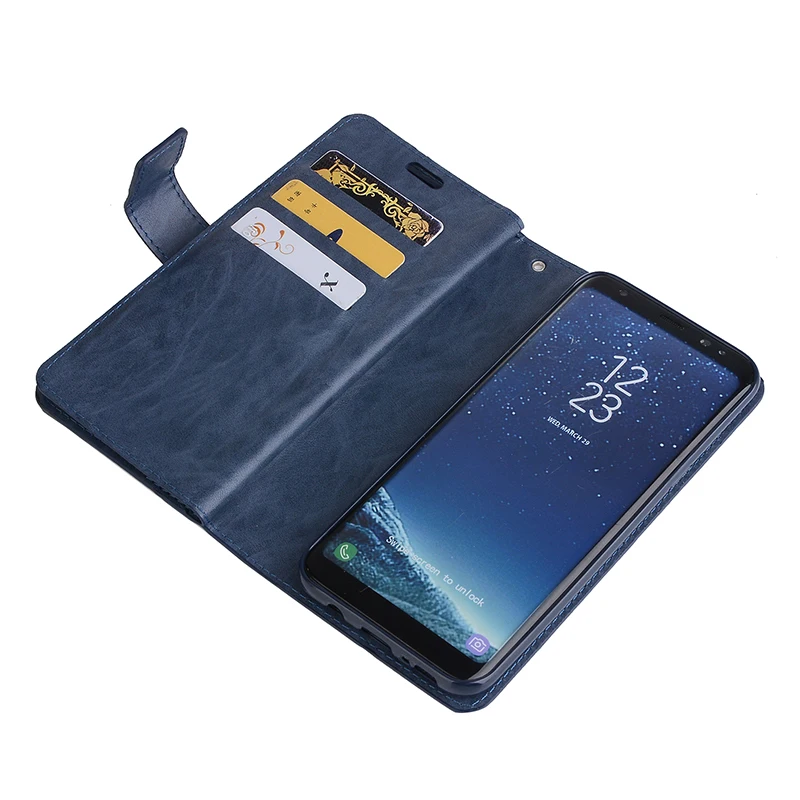 Роскошный винтажный кожаный чехол для Samsung Galaxy Note 8 S8 Plus S7 edge флип телефона с 10