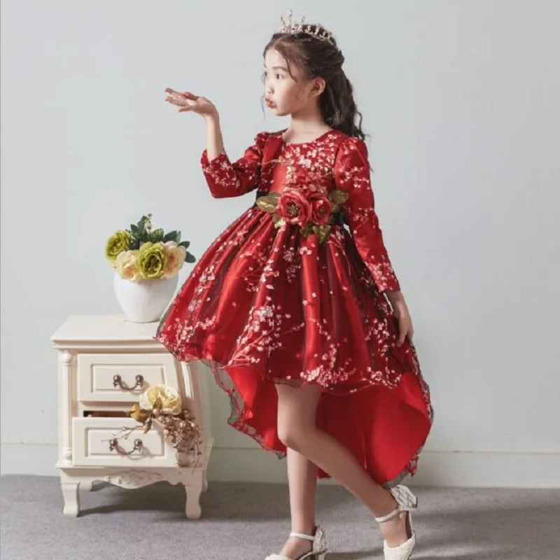 Elegant Princess Girls Dress Puff Tutu Piano Costume Trailer Flower Girl Handmade Wedding Show | Детская одежда и обувь