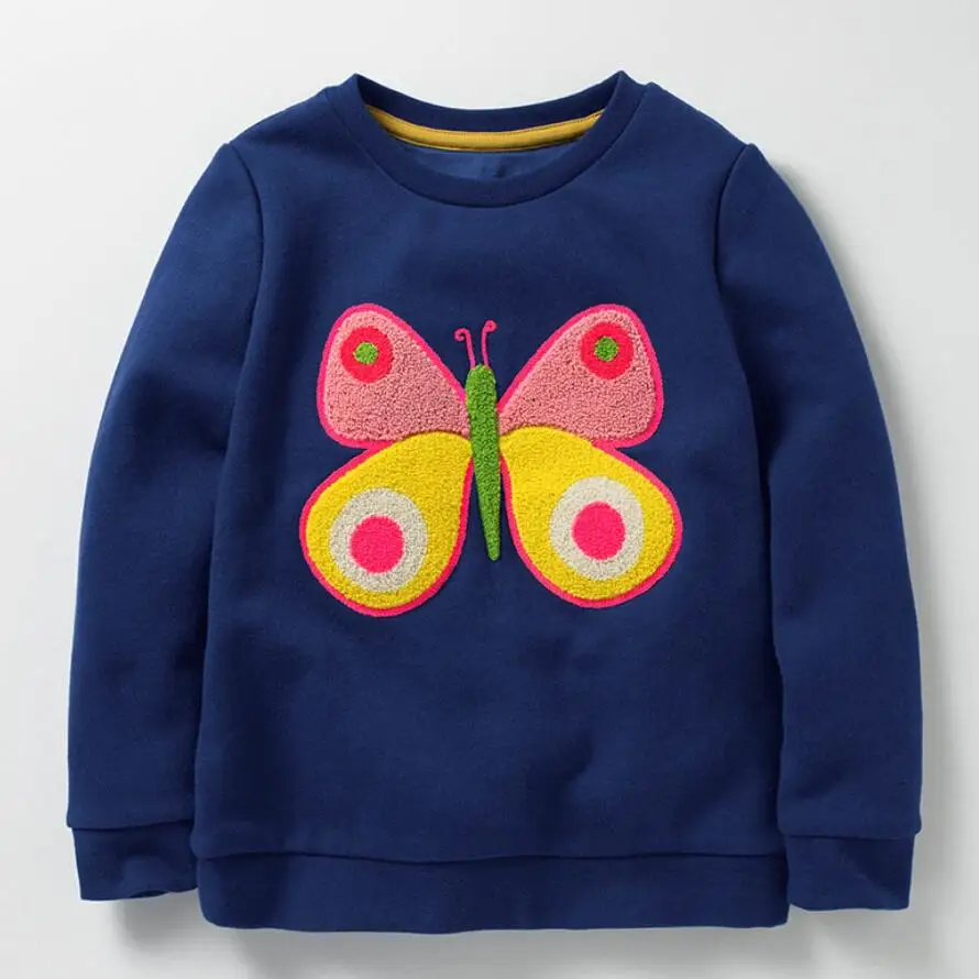 Little maven/детская брендовая одежда для маленьких девочек; коллекция года; сезон осень; Новинка; хлопковая плотная футболка с длинными рукавами и изображением бабочки; C0106