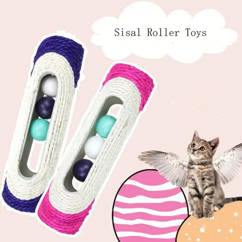 Three Rolling Balls Sisal Cat Scratch Plate Toys Ball Badminton Pet | Дом и сад