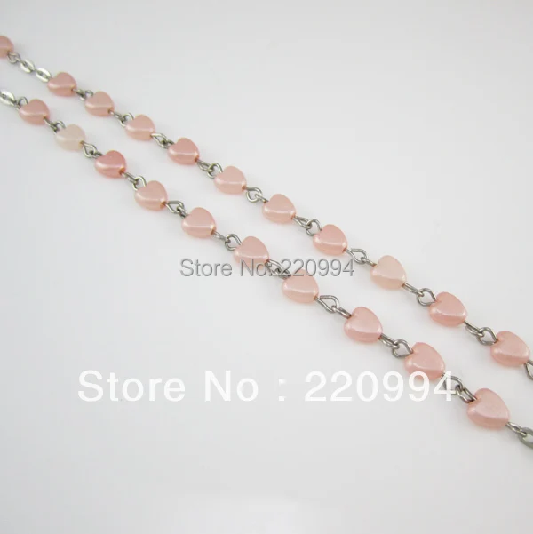 12 шт. розового цвета в форме сердца пластиковые четки ожерелье|rosary necklace|necklace of