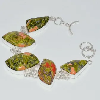 

Unakite Bracelet , 22.6 cm, B3252