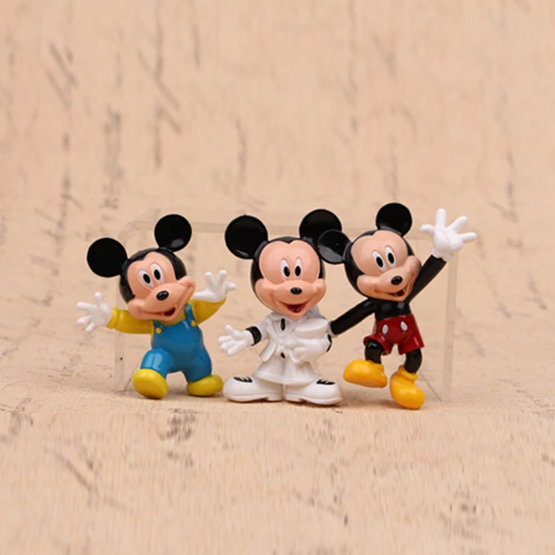 Disney 6 шт./лот Микки Маус с изображениями персонажей аниме фигурами комплект Минни