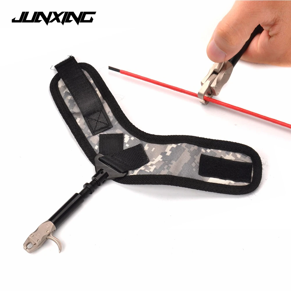

Compound Bow Release 360 Degree Adjustable Wrist Strap Camouflage Canvas Designed for Left Right Hand Fit Youth to Adult Archery