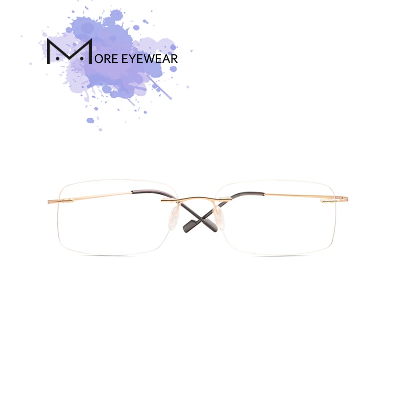 019/021 Men Rimless Glasses Frame Prescription Eyeglasses Optical Lens Ultralight Vintage Titanium durable frame |