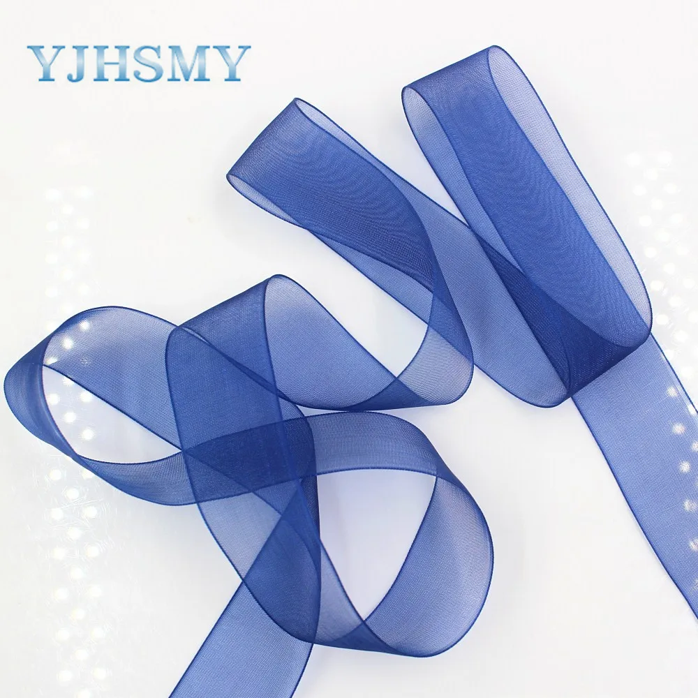 YJHSMY K-18615-25MM 1 рулон (50 ярдов) 25 мм чистый цвет прозрачная пряжа плетение Свадебные