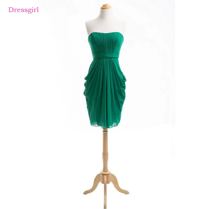 

Green Cheap Bridesmaid Dresses Under 50 Shearh Sweetheart Chiffon Short Mini Backless Short Wedding Party Dresses