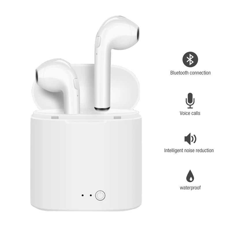 Беспроводные Bluetooth наушники i7s TWS стереонаушники вкладыши гарнитура с зарядным
