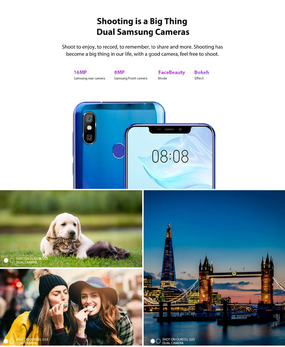 OUKITEL U23 6 18 "дисплей с зазубриной Android 8 1 мобильный телефон Mtk6763t Helio P23