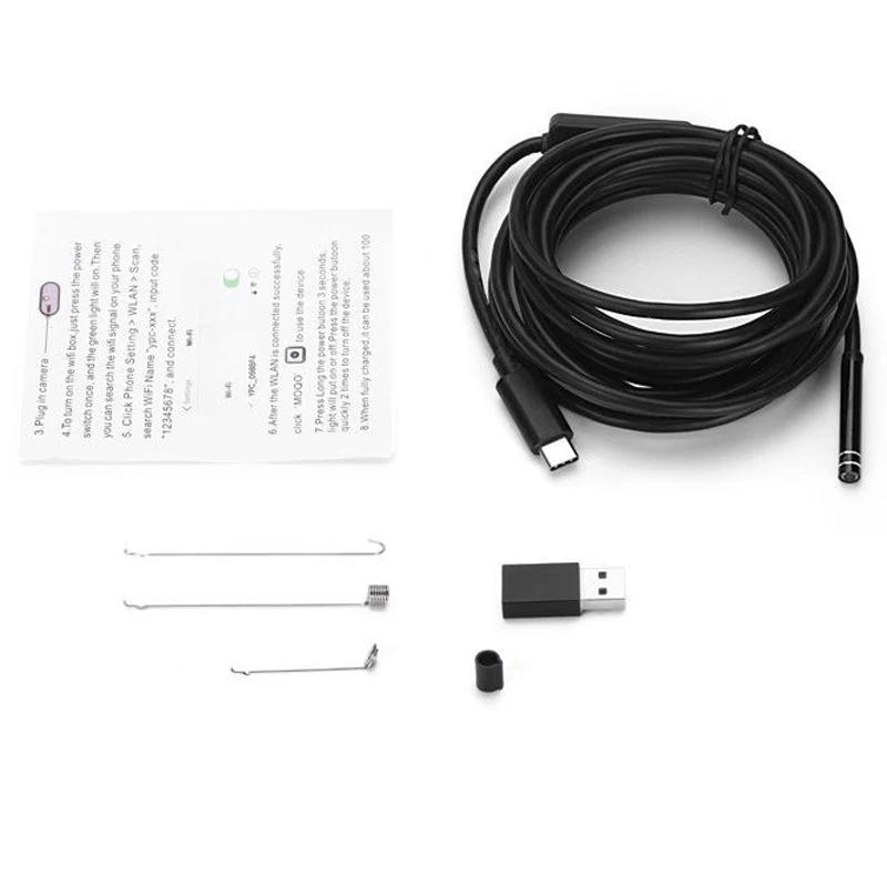 Antscope 720 P USB эндоскоп камера для ПК 8 мм водостойкий тип c змея кабель Android инспекции