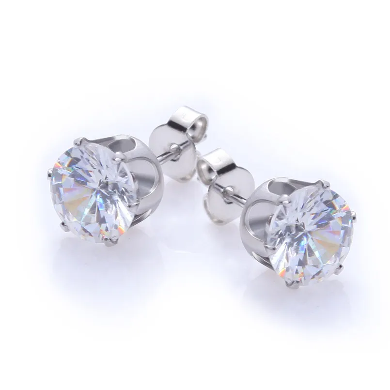 6 пар/партия женские серьги-гвоздики с фианитом | Украшения и аксессуары