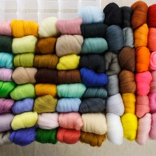 36 цветов/набор смешанных цветов Шерстяное волокно ровинг для ручного спиннинга