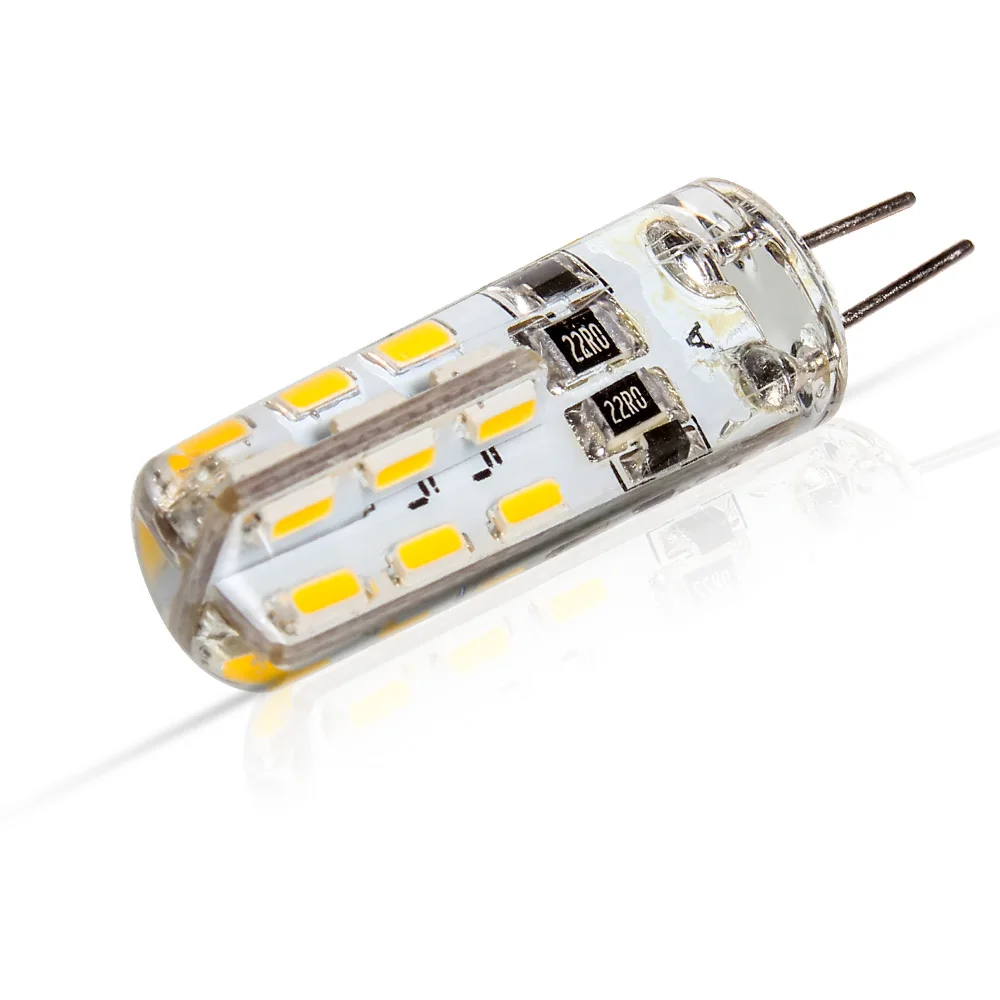 20 шт./лот G4 12 В постоянного тока 3 Вт Светодиодная лампа 24 светодиода SMD 3014 кукуруза
