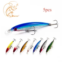 thritop 5pcs new fishing lure 11cm 13ghot item tp019 different colors for option fishing bait sharp hook luminous minnow