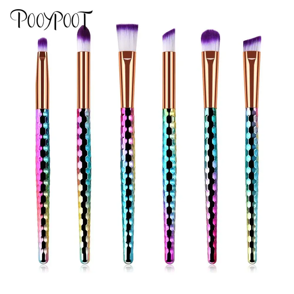 Pooypoot 4/6/7/8 шт набор кистей для макияжа разноцветная ручка Brochas Maquillaje Фонд Румяна Тени Make Up Кисти косметические инструменты