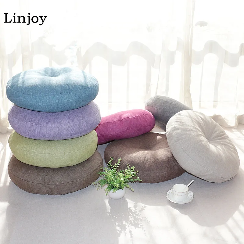 Красочные Толстая круглая подушка для стула из хлопка и льна Медитации Подушка