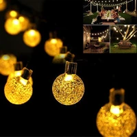 5m 10m solar lamp crystal ball led string lights flash waterproof fairy garland for outdoor garden christmas wedding decoration