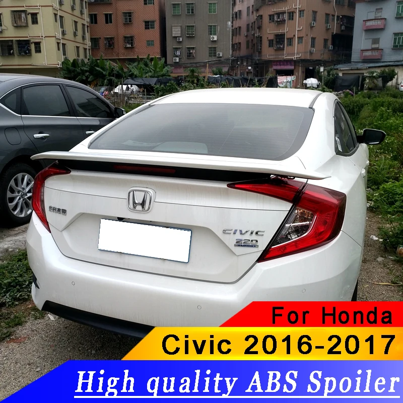 Для Civic Высокое качество ABS спойлер из материала для Honda 2015 2018 Новый Тип черный или