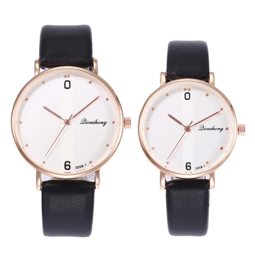 Новинка 2019 модные Женские часы для пар аналоговые кварцевые круглые наручные с